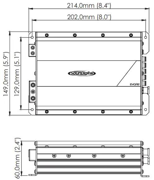 SoundDigital 2400 1 4 Ohm Mono Car Amplifier - TECHNICAL SPECS 1