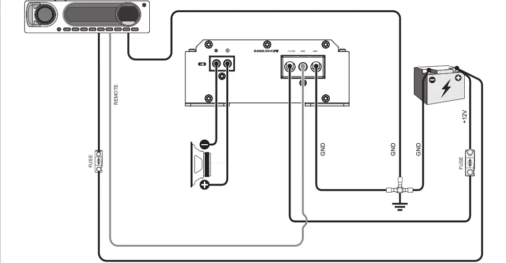 SoundDigital 2400 1 4 Ohm Mono Car Amplifier - WIRING DIAGRAM 2