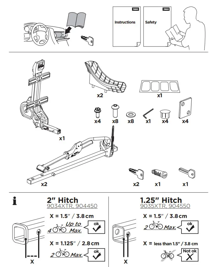 THULE 904450 T2 Pro X Hitch Bike Rack - Figure 1