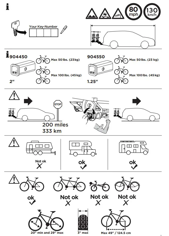 THULE 904450 T2 Pro X Hitch Bike Rack - Figure 2