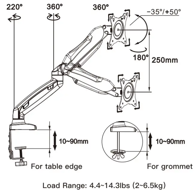AM Alphamount Monitor Desk Mount -installation4