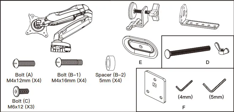 AM Alphamount Monitor Desk Mount -parts included