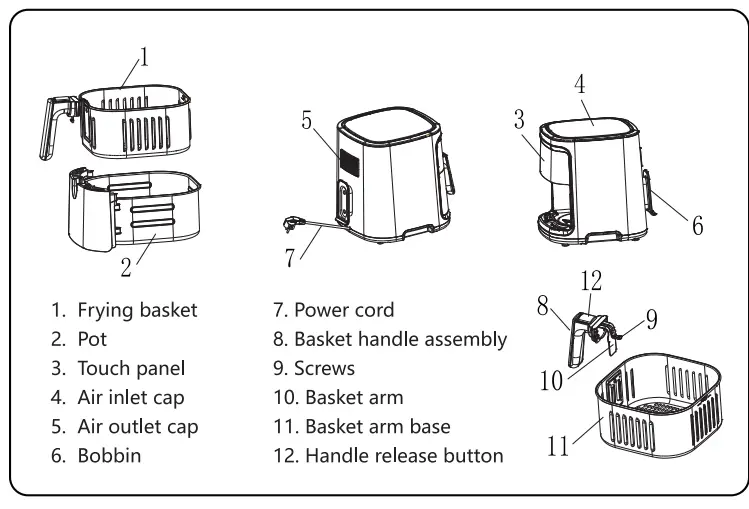 AIGOSTAR 300010IBT Electronic Cube Oil Free Air Fryer-1