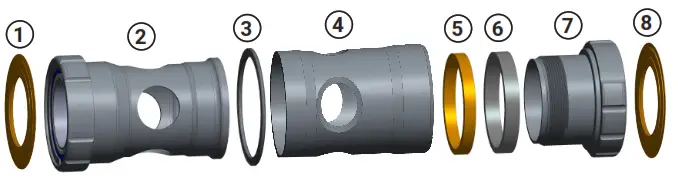 PRAXIS Shimano BB30 73mm or 68mm Rubber Collet BB - 1
