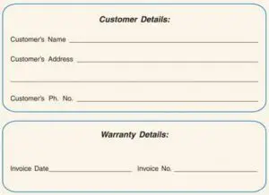FIG 20 WARRANTY CARD