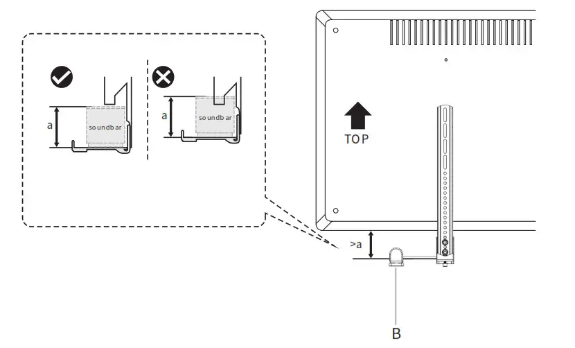 VIVO MOUNT - above the top edge of the TV.