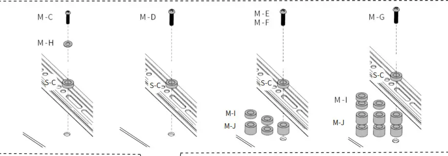 VIVO MOUNT- mounting holes as shown below