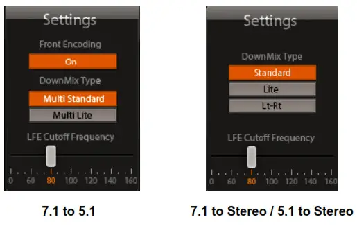 WAVES DTS Neural DownMix - Settings Section