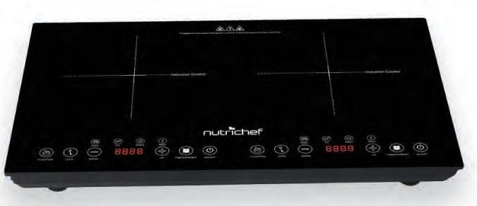 nutrichef PKSTIND48 Dual Induction Cooktop Digital Display -