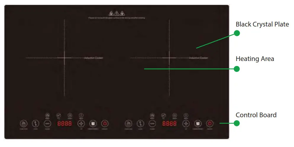 nutrichef PKSTIND48 Dual Induction Cooktop Digital Display -PRODUCT CONFIGURATION