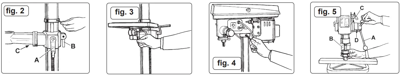 SEALEY PDM125B V2 PDM155B V2 Bench Mounted Pillar Drills - fig 4