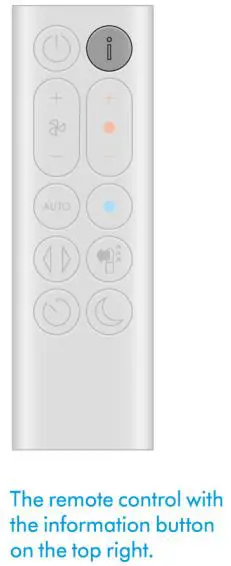 dyson HP07 Purifier Hot+Cool - Information menu