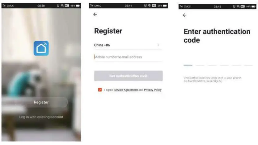 tuya TH06 Smart WiFi Air Temperature and Humidity Digital Sensor - Create an account with your mobile number