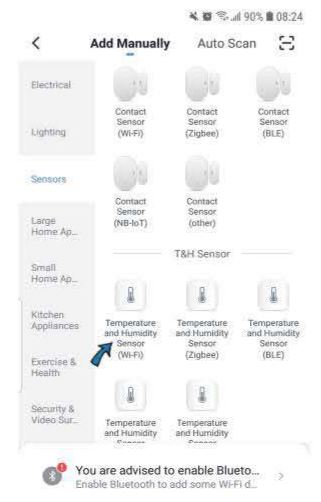 tuya TH06 Smart WiFi Air Temperature and Humidity Digital Sensor - Do not turn on the bluetooth