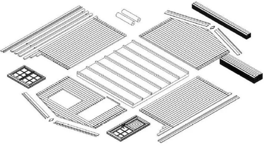 MODULARO Log Cabin - Preparation for assembly