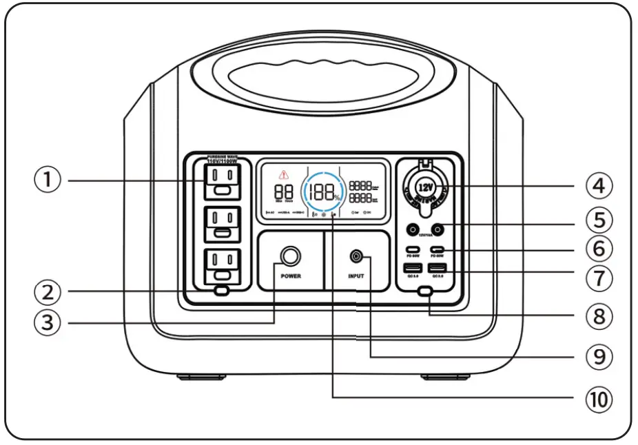 OUPES 1200W Portable Power Station - fig 2