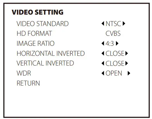 GetFPV RunCam Phoenix 2 1000TVL 2.1mm FPV Camera - VIDEO SETTING