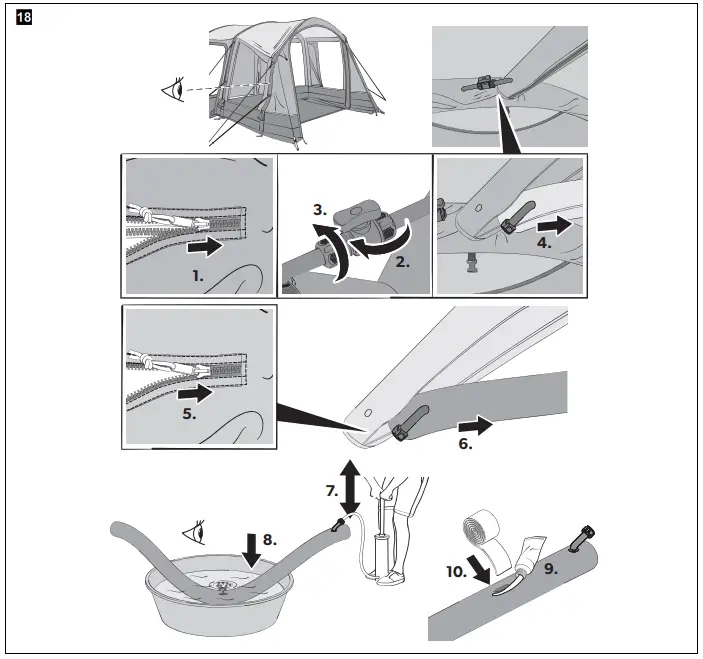 Repairing a puncture in the air pole