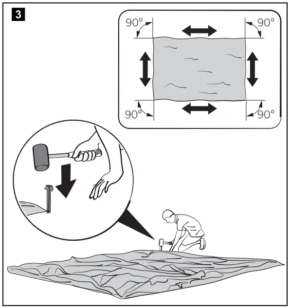 Setting up the awning tent