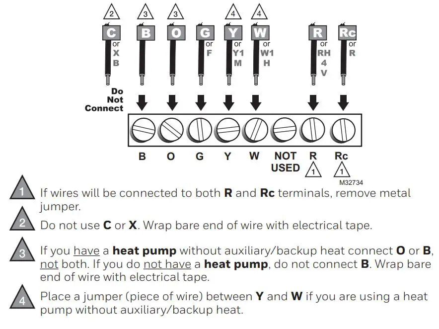 Honeywell Home RTH111 Series Non-Programmable Thermostat Owner’s Manual - Alternate Wiring
