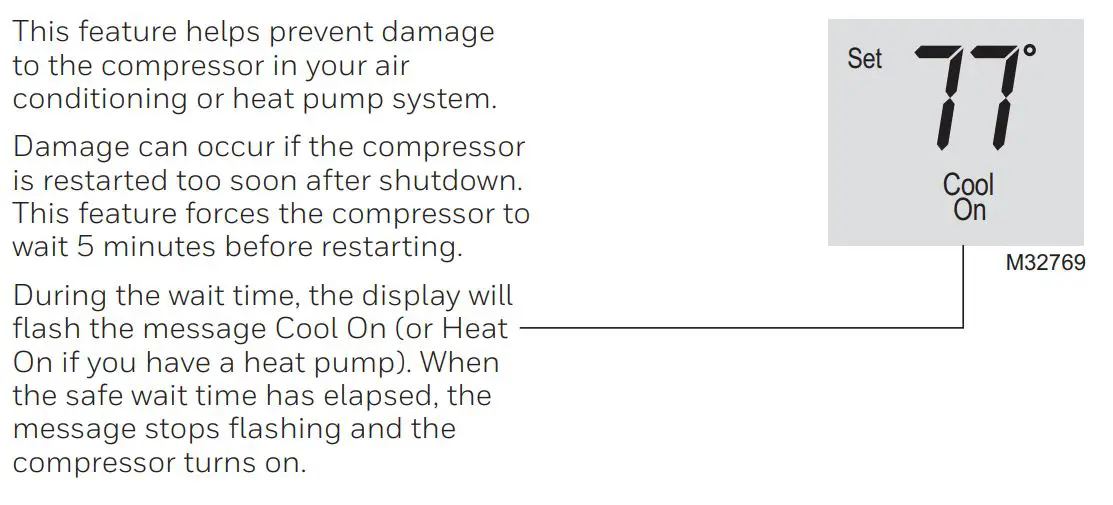 Honeywell Home RTH111 Series Non-Programmable Thermostat Owner’s Manual - Built-in compressor protection