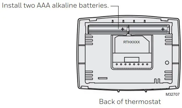 Honeywell Home RTH111 Series Non-Programmable Thermostat Owner’s Manual - Install Batteries