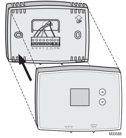 Honeywell Home RTH111 Series Non-Programmable Thermostat Owner’s Manual - Install Thermostat onto Wallplate