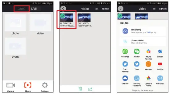 dashmate DSH-922 Full HD Dual Channel - SHARING VIDEOS ON SOCIAL MEDIA