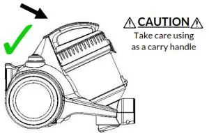 Russell Hobbs RHCV1611 Bagless Cylinder Vacuum Cleaner-CARRYING THE APPLIANCE