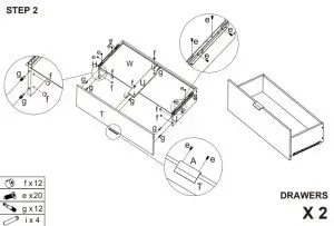 Kmart Egon Wardrobe with Drawers 43036905 - Hardware list6