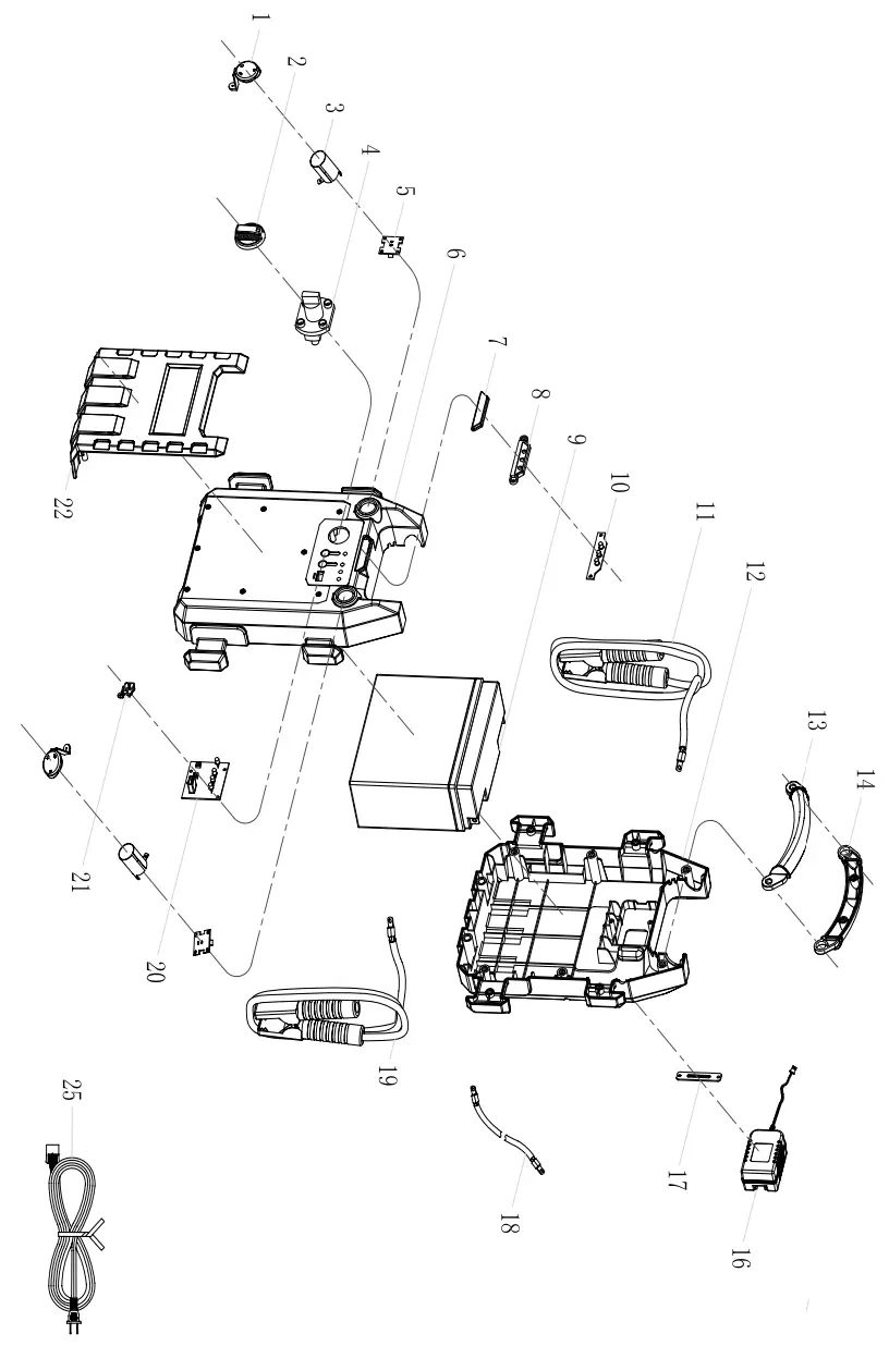 CENT-TECH 58979 3 In 1 Portable Jump Pack - Assembly Diagram