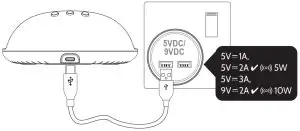 i-box Slick 79271PI Alarm Clock with Wireless Charging- Power connectionA