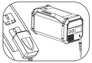 Plug-in to a wall outlet.