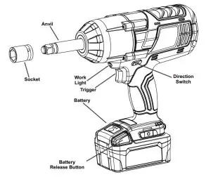 HARBOR FREIGHT 64349 1 2 Inch Cordless Xtreme Torque Impact Wrench Kit - figure 1