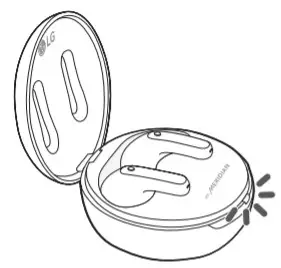 LG TONE FP5 Tone Free Noise Cancelling True Wireless Bluetooth Earbuds - Battery Status