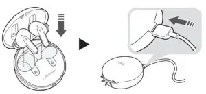 LG TONE FP5 Tone Free Noise Cancelling True Wireless Bluetooth Earbuds - Charging