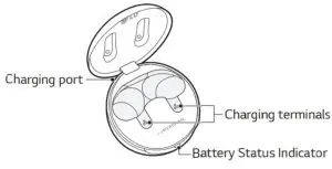 LG TONE FP5 Tone Free Noise Cancelling True Wireless Bluetooth Earbuds - Charging Case
