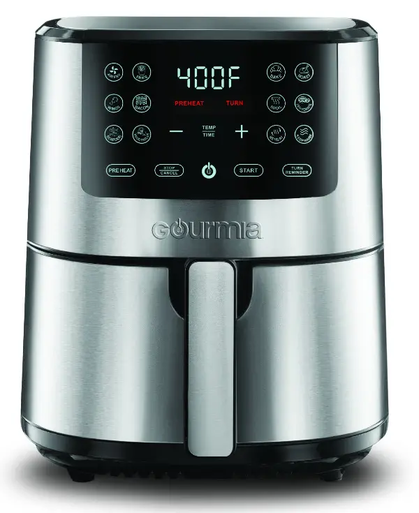 Gourmia GAF588 4.7 L 5 QT Stainless Steel Digital Air Fryer