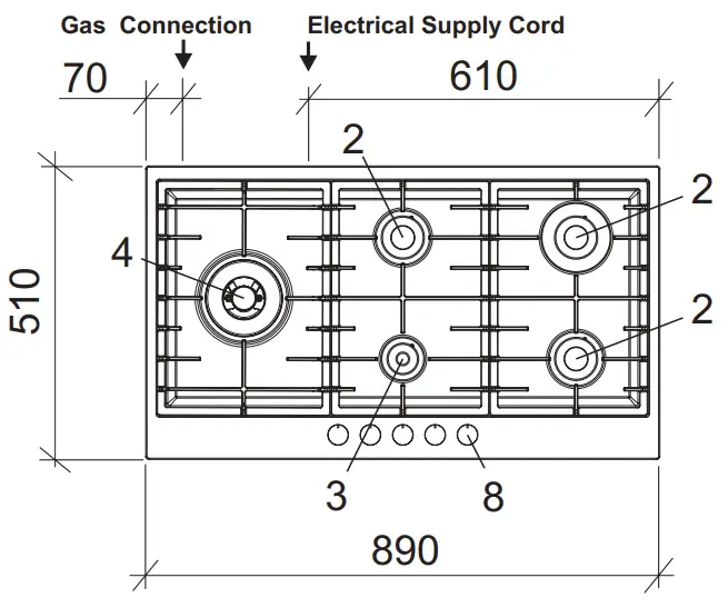 AEG HG60FXA 60CM 4 Burner Stainless Steel Gas Cooktop - fig 8