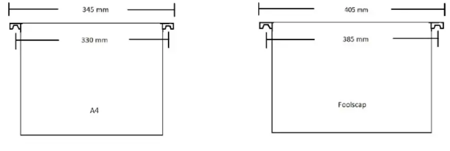 JOHAN Loft Cabinet Grey White - A4 and Foolscap size hanging file folders with slim hooks