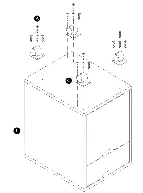 JOHAN Loft Cabinet Grey White - Parts, fittings and tools