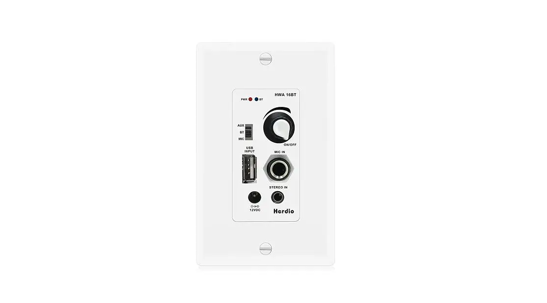 Herdio Hwa16bt In-wall/wall Mount Plate Bt Audio Control Amplifier Receiver System Owner's Manual Herdio Hwa16bt In-wall/wall Mount Plate Bt Audio Control Amplifier Receiver System Owner's Manual