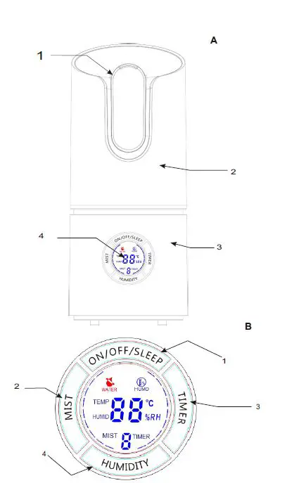 ADLER AD 7957 Ultrasonic Air Humidifier fig 1