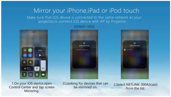 Wireless connect with Apple devices for Screen mirroring