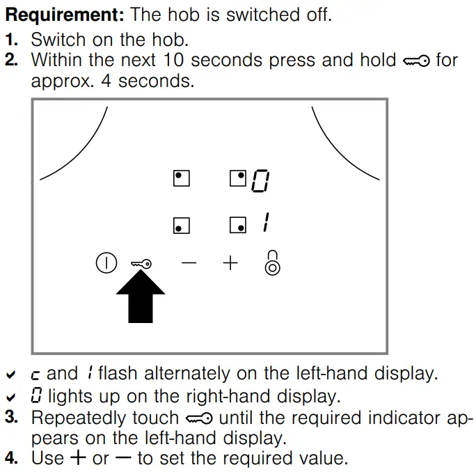 SIEMENS ET81RBHA1D Electric Hob User Manual - Changing basic settings