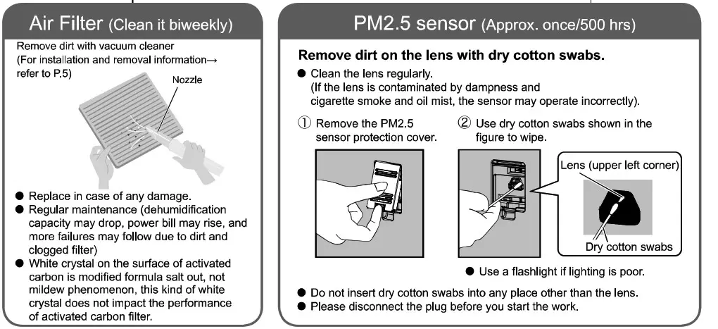 Panasonic F YAU25H 25L 2 In 1 Air Purifying Dehumidifier - Maintenance 8
