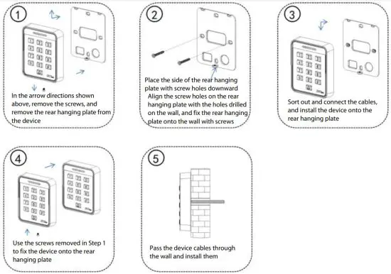 ZKTeco SA40 Ultra Thin Fingerprint Time Attendance and Access Point - Installation Diagrams
