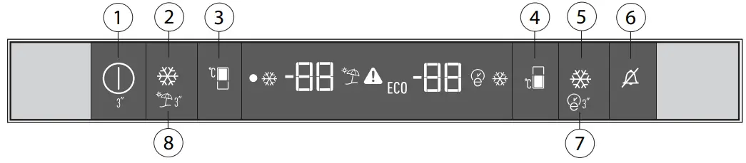 beko BCNA275E4SN Built-In Refrigerator with Freezer Instruction Manual - Control Panel