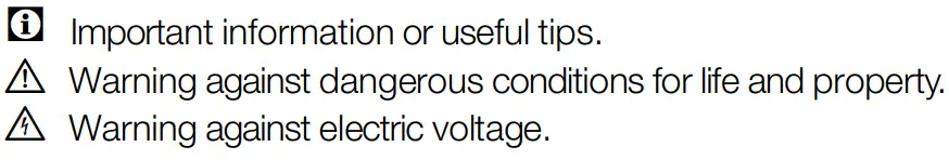 beko BCNA275E4SN Built-In Refrigerator with Freezer Instruction Manual - Explanation of symbols