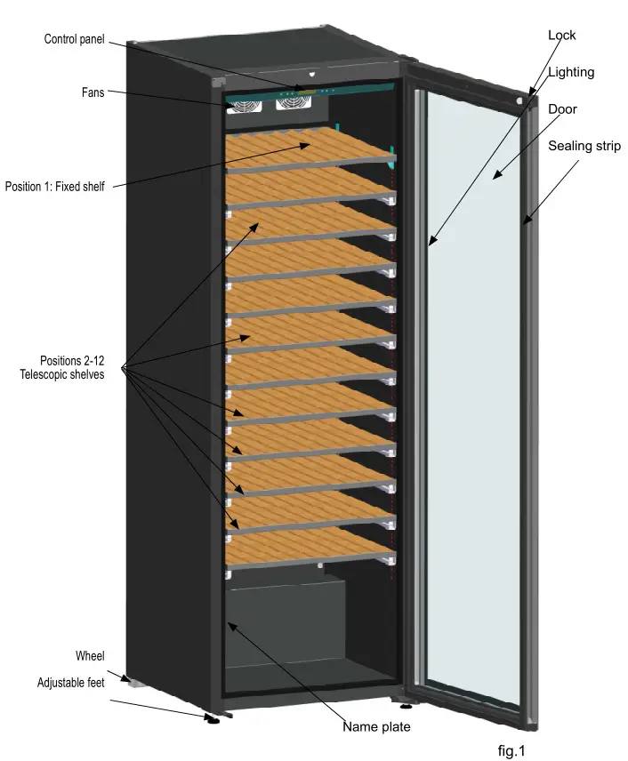 VINTEC Bottle Multi Zone Wine Storage Cabinet - Fig. 1